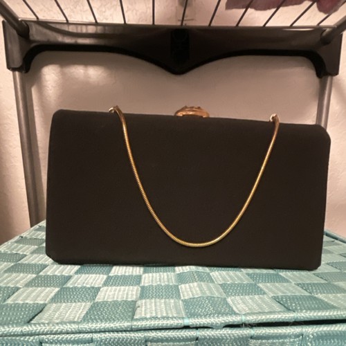 Black evening bag - with, gold