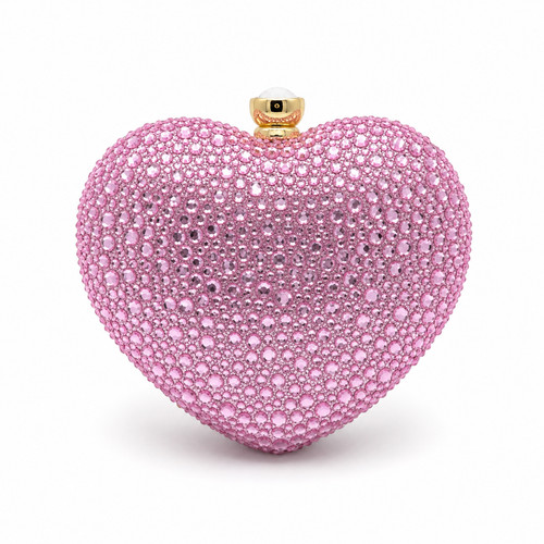 Women pink crystal heart - women's,