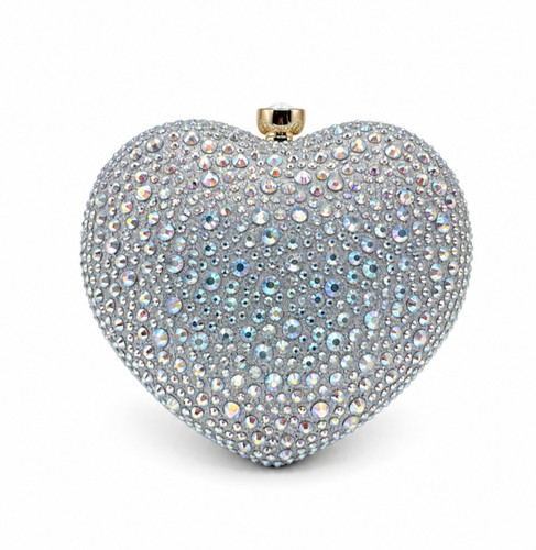 Women silver crystal heart - women's,