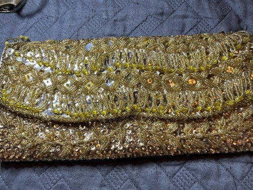 Vintage gold ivory beaded - ivory,