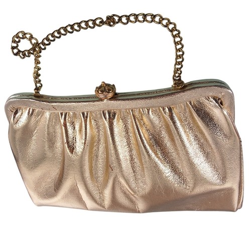 Vintage gold satin ruched - vintage,