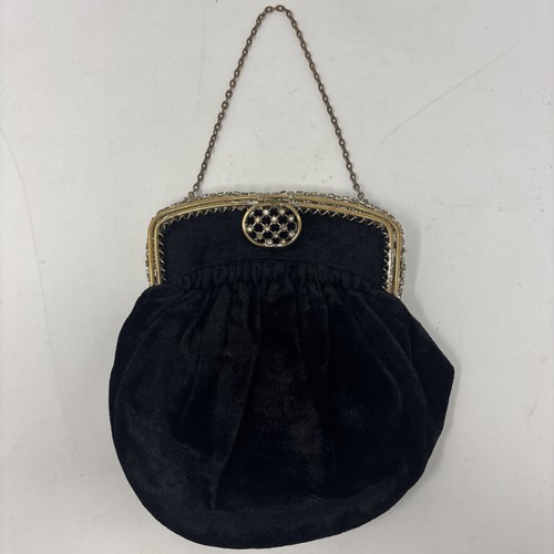 Vintage black velvet - black,