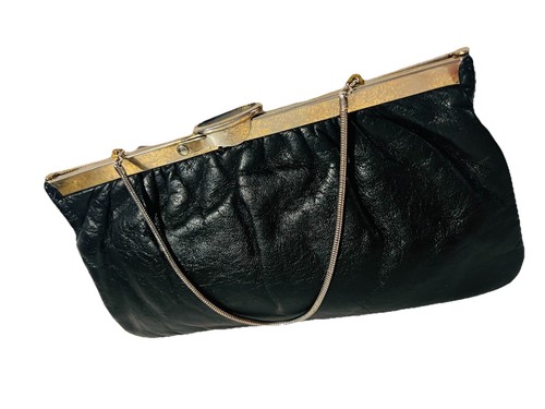 Vintage retro genuine - genuine, leather