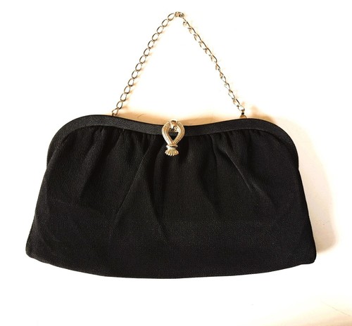Evening bag black fabric - ,
