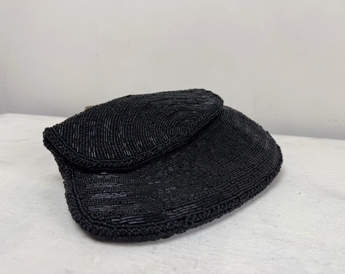 Vintage black beaded - vintage, clutch