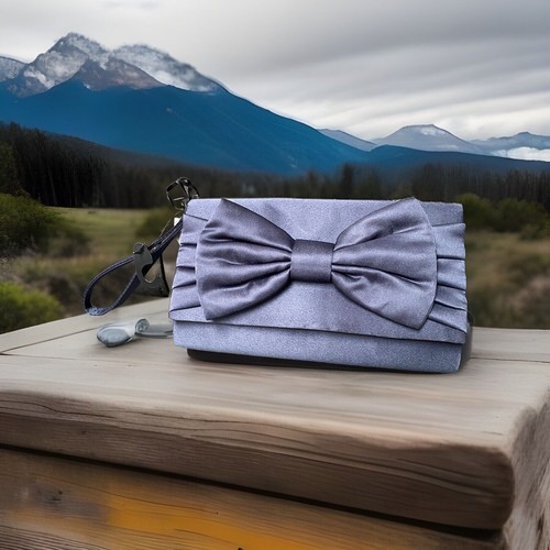 Debut satin bow clutch bag - clutch,