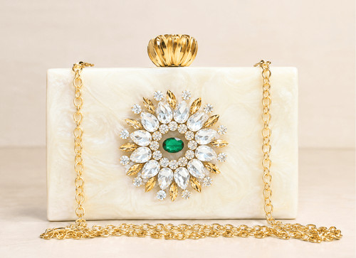 White resin floral evening - white,